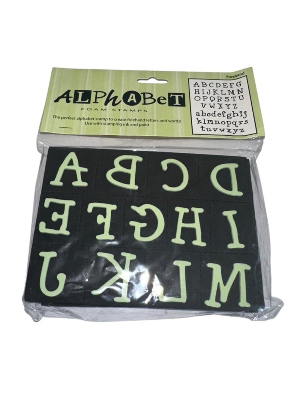 New Sealed 4Kids Foam Alphabet Stamp Set Double Sided Freehand Crafting Stamping